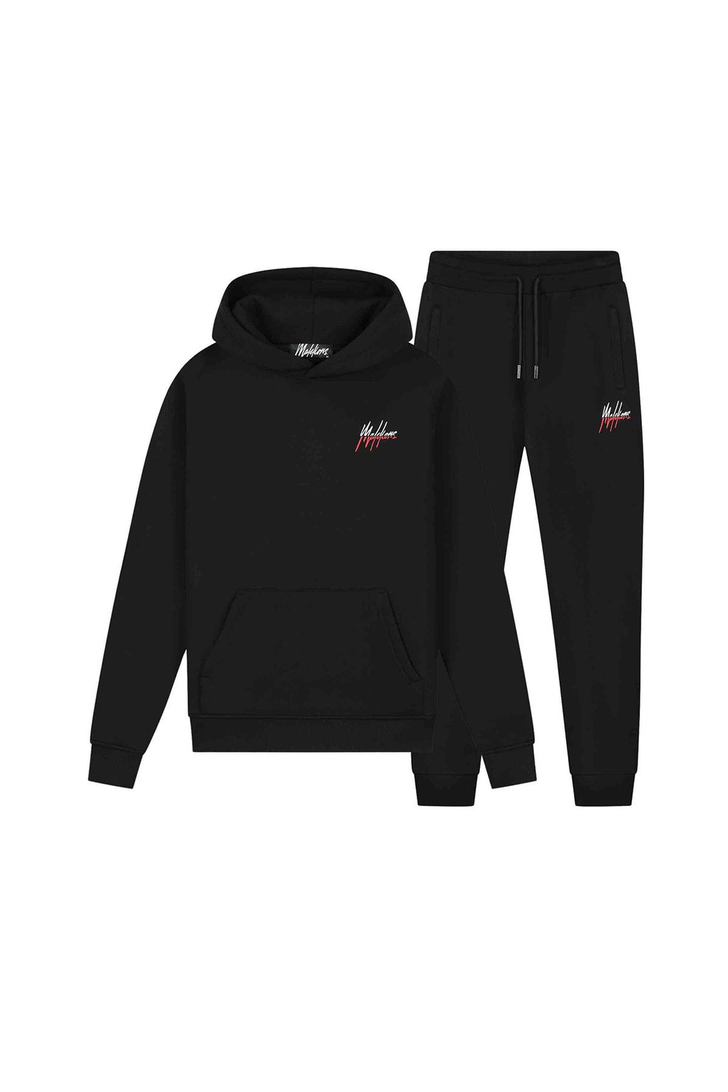 Malelions Men Split Tracksuit | Black/Red
