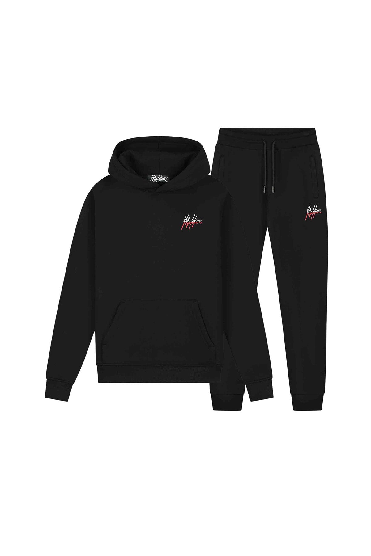 Malelions Men Split Tracksuit | Black/Red