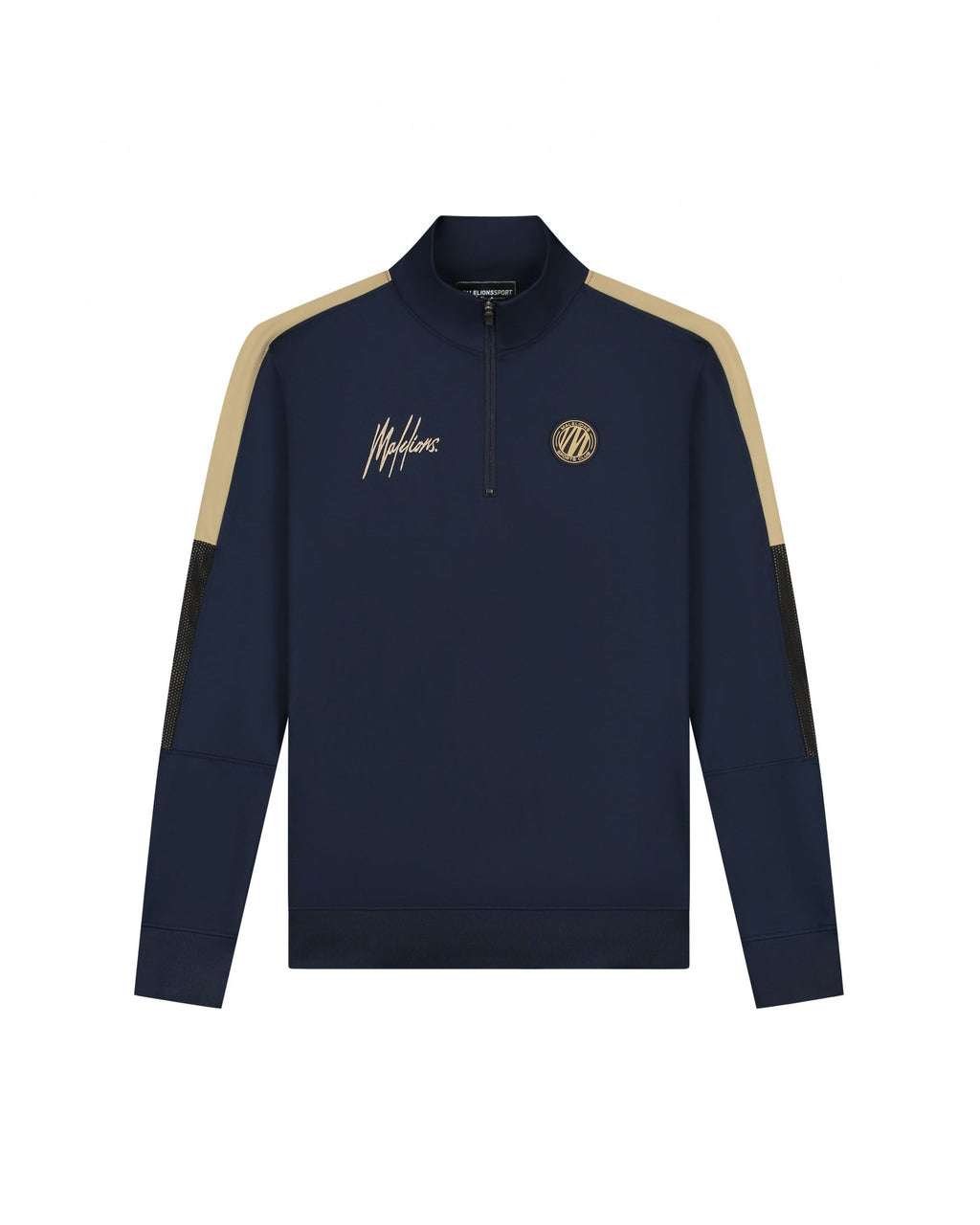 Malelions Sport Transfer Quarter Zip Tracksuit | Navy/Gold
